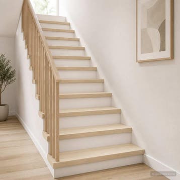 vidaXL Trap Tread 4 st 120 x 25 x 2 cm Wit Massief Eikenhout, Verzenden, Nieuw