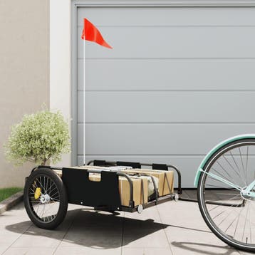 vidaXL Fietstrailer oxford stof en ijzer zwart, Fietsen en Brommers, Fietsaccessoires | Aanhangers en Karren, Verzenden, Nieuw