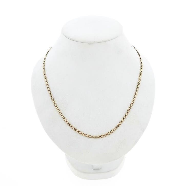Gouden fantasie/ankerschakel ketting, Sieraden, Tassen en Uiterlijk, Kettingen, Goud, Gebruikt, Goud, Ophalen of Verzenden