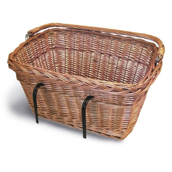 Basil mand riet Davos vierkant kln, Fietsen en Brommers, Fietsaccessoires | Fietsmanden, Nieuw, Verzenden