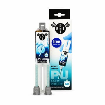 5 in 1 PU-lijm zwart 1 minuut (25ml) met 2 mixertips, Ophalen of Verzenden