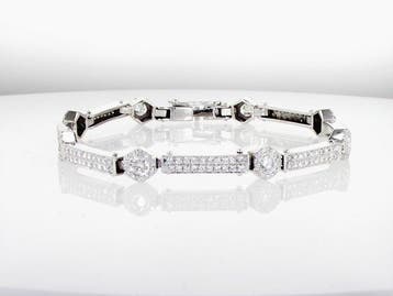 Tennis armband - 14 karaat Witgoud - 5.72ct. tw. Diamant