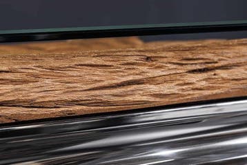 Design eettafel MODERN BAROK 200 cm naturel chroom teakhout, Ophalen of Verzenden, Nieuw