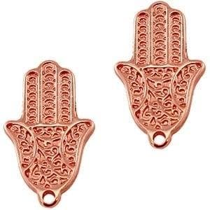 1x DQ Bedel Fatima hand Rose Gold 25x15 mm (Religie bedels), Ophalen of Verzenden, Nieuw, Kraal