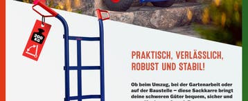 Steekwagen Blauw Rood Staal 45x116cm 200kg (Gereedschap), Doe-het-zelf en Verbouw, Transportwagens, Verzenden, Nieuw