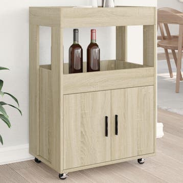vidaXL Drankkar 60x39,5x89 cm bewerkt hout sonoma, Minder dan 50 cm, Verzenden, Nieuw, Minder dan 100 cm