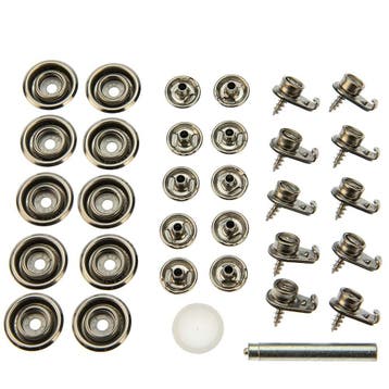 Q-snap drukknopen rvs 316 set schroefbaar 10 stuks, Ophalen of Verzenden, Nieuw