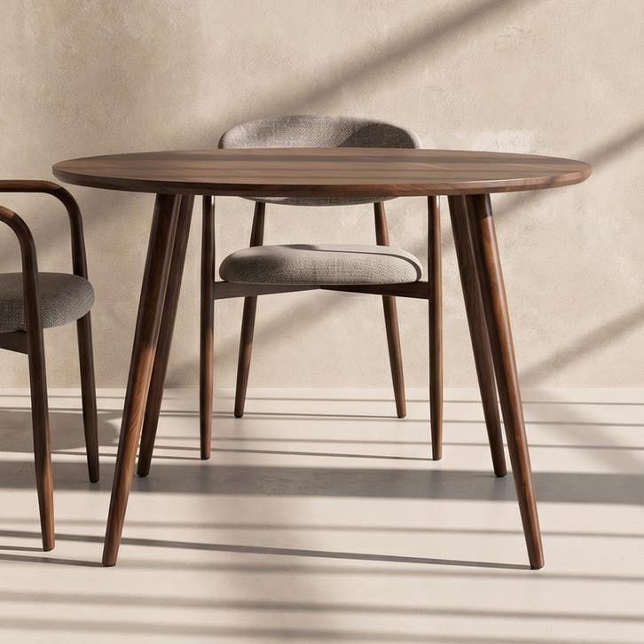 *WOONWINKEL* Ronde Minimalistische Eettafel Bruin, Huis en Inrichting, Tafels | Eettafels, Nieuw, Verzenden
