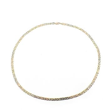 Tricolor gouden herenketting., Ophalen of Verzenden, Gebruikt, Goud, Goud