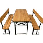 Biertafelset 3-delig 170 x 70cm met rugleuning, Tuin en Terras, Picknicktafels, Verzenden, Nieuw