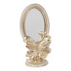 Spiegel Ovaal vlinder hars zilver 14,6x10x25,3cm, Verzenden, Nieuw