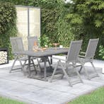 vidaXL 5-delige Tuinset massief acaciahout, Tuin en Terras, 4 zitplaatsen, Nieuw, Tuinset, Verzenden