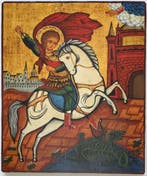 Icoon - Russisch-orthodoxe icoon Sint Joris en de Draak,