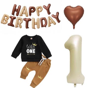 5-delige eerste verjaardag cakesmash folie ballonnen set, Kinderen en Baby's, Babykleding | Maat 80, Overige typen, Nieuw, Sweet-One