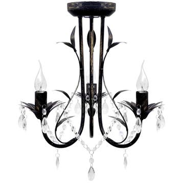 vidaXL Kroonluchter art nouveau metaal kristallen 3 lampen, Huis en Inrichting, Verzenden, Nieuw