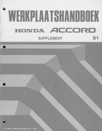 1990 Honda Accord werkplaatshandboek Supplement, Verzenden