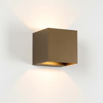 Shift Up en Down Muurlamp Brons kubus met LED, Huis en Inrichting, Verzenden, Nieuw, Plafondspot of Wandspot