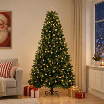 vidaXL Kunstkerstboom middengroen met kerstbal 300 cm 600, Diversen, Verzenden, Nieuw