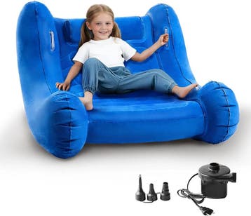 DENMOSTY sensorische schommelstoel kind opblaasbaar blauw, Verzenden, Nieuw