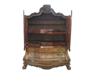 Mahoniehouten Louis XV kabinet, Holland, 2e helft 18e eeuw