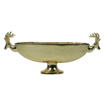 schaal ovaal hert champagne goud 68cm, Verzenden, Nieuw