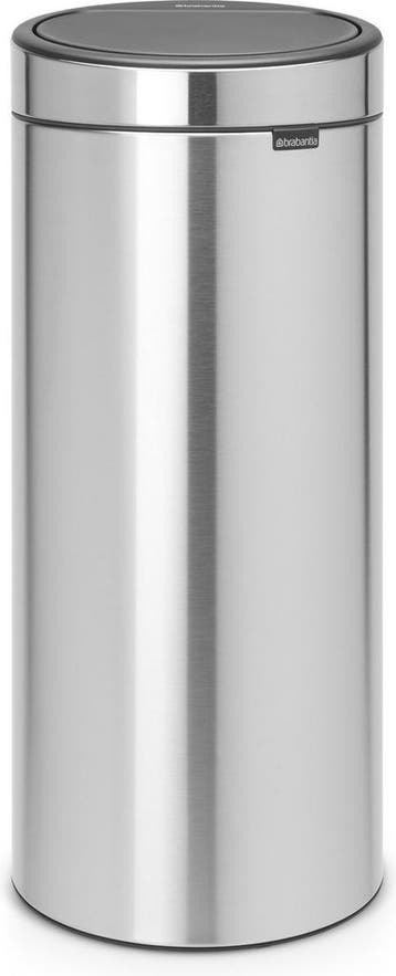 Brabantia Touch Bin Prullenbak - 30 liter - Matt Steel, Ophalen of Verzenden, Zo goed als nieuw