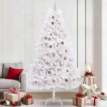 vidaXL Kunstkerstboom 240 cm PVC en staal Wit, Diversen, Verzenden, Nieuw