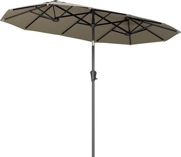 2dekans | LifeGoods Dubbele Parasol - Tuin - 160x300cm - tot, Ophalen of Verzenden, Zo goed als nieuw