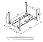 13381 Vier koloms hefbrug 4000kg 4,8m flat Cascos, Verzenden, Nieuw