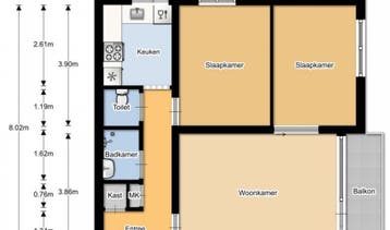 Te Huur 3 Kamer Appartement Zuidervaart In Zaandam, Direct bij eigenaar, Noord-Holland, Zaandam, Appartement