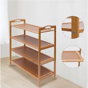 Bamboe Schoenenrek 4 Lagen – Houten Organizer voor Hal, Verzenden, Nieuw