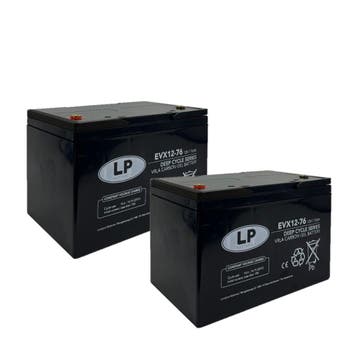 Landport (LP) 2x EVX12-76 AGM / GEL / Carbon accus 12 volt, Ophalen of Verzenden, Nieuw