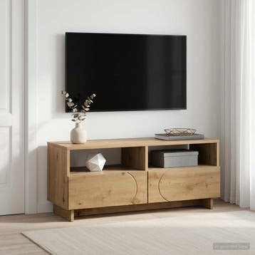 vidaXL TV-standaard 90 x 34,5 x 40 cm Artisanaal eiken, Huis en Inrichting, Kasten | Televisiemeubels, Verzenden, Nieuw, 50 tot 100 cm