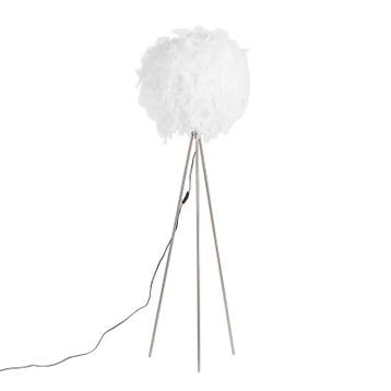 Landelijke vloerlamp staal met wit - Feather, Huis en Inrichting, Lampen | Vloerlampen, Verzenden, Nieuw, Modern