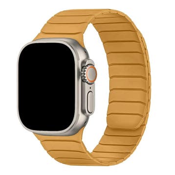 Apple Watch bandje Vetra - siliconen - geel - geel / 44 ·, Verzenden, Nieuw