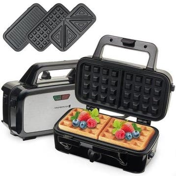 2dekans | KitchenBrothers 3-in-1 Wafelijzer - Tosti Apparaat, Ophalen of Verzenden, Zo goed als nieuw