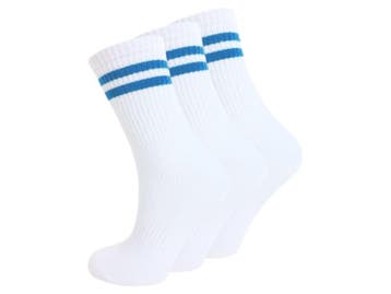 3 paar Naadloze damessokken met strepen - Wit/Blauw, Verzenden, Nieuw
