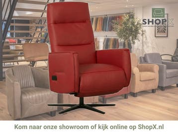 Leren handmatige relaxfauteuil Pride - Toledo Ducati (rood), Nieuw, Ophalen of Verzenden, Modern, 50 tot 75 cm