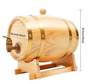 Eikenhouten Wijnvat 3L met Kraan en Standaard– Vintage Dispe, Verzenden, Nieuw