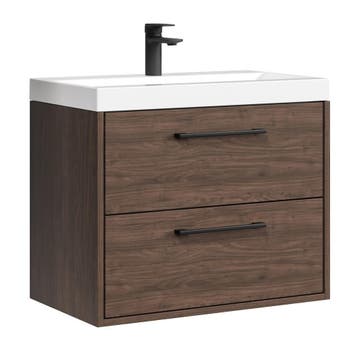 Badkamermeubel Set Florence 01 60 cm – Walnoot Bruin, Verzenden, Nieuw, Wastafelkast