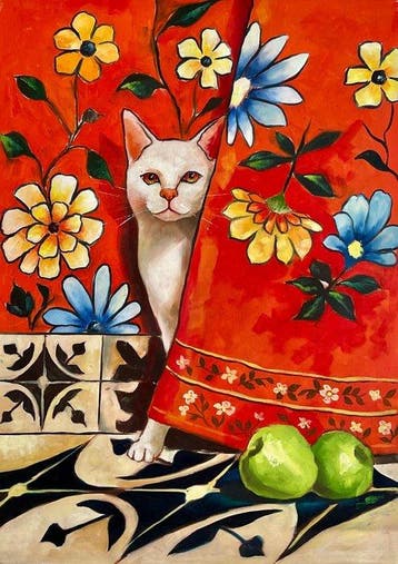 Camilo - The Curious White Cat, Antiek en Kunst, Kunst | Designobjecten
