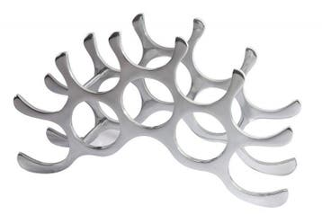 Modern wijnrek FLAME 48cm zilver voor 10 flessen, Ophalen of Verzenden, Nieuw