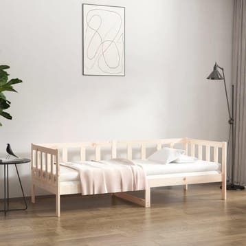 vidaXL Slaapbank zonder matras 90x190 cm massief grenenhout, 90 cm, Eenpersoons, Bruin, Verzenden