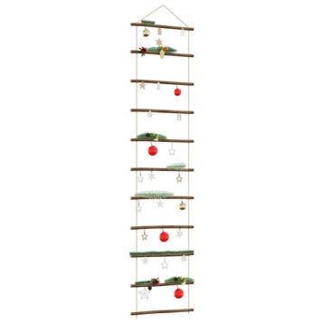 vidaXL Wanddecoratie laddervormig 50x200 cm naturel tak, Diversen, Kerst, Verzenden, Nieuw