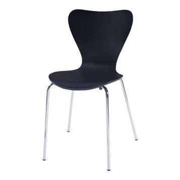 Eetkamerstoel Essunga 80x48x45,5 cm set van 4 zwart en chroo, Huis en Inrichting, Stoelen, Verzenden, Nieuw