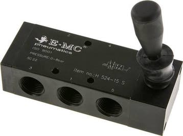 5/2 G1/2 Handbediend Hefboom Ventiel 0-8bar/0-112psi E.MC, Verzenden, Nieuw