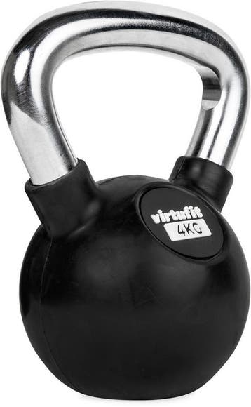 VirtuFit Kettlebell - Rubber/Chroom - 4 kg, AFHAALDEAL!!, Ophalen, Nieuw, Benen