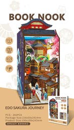 PlayfulMario 3D Booknook Edo Sakura Journey met LED lamp..., Verzenden, Nieuw