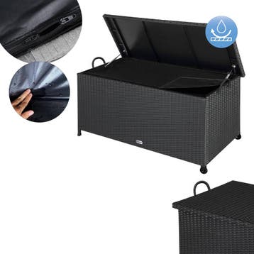 Kussenbox / Opbergbox - Polyrotan - 117x53x60cm - Incl. 2 Wi, Huis en Inrichting, Verzenden, Nieuw