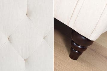 Slaapbank MAISON BELLE AFFAIRE 220cm structuurstof naturel -, Ophalen of Verzenden, Nieuw